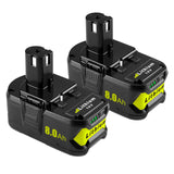 Cabeattee 2Pack Upgraded 8000mAh P108 Replacement for Ryobi 18V Battery P102 P103 P104 P107 P108 P109, High Capacity Li-ION Batt