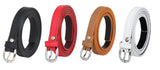 Zacharias WomenS Artificial Leather 0.5 Inches Slim Belt_(V0.5_Black_Red_Tan & White) (Pack Of 4)