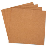 Universal UNV43404 12 in. x 12 in. Cork Tile Panels Brown Surface (4/Pack)