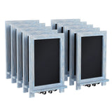 Flash Furniture Canterbury 10 Pack Tabletop Magnetic Chalkboards - Rustic Blue Finish - 9.5 x 14 - Metal Folding Legs - Hanging