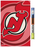 Trends International NHL New Jersey Devils - Logo 14 Wall Poster, 22.375 x 34, Poster & Clip Bundle