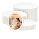 HORLIMER 50 Pack Cake Boards 10 Inch Round, FoodGrade Circle Cardboard Cake Drums Base, White Cake Plates for Birthday, Party,