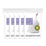 simplehuman Code R 100 Count, Genuine Custom Fit Liners, Drawstring Trash Bags in Dispenser Packs, 10 Liter / 2.6 Gallon, White