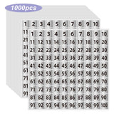 Silver Number Stickers 1 to 100, 1 inch Square Consecutive Number Stickers, Small Number Labels for Inventory, Storage, Organizi