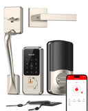 Front Door Lock with Handle Set, Hornbill Smart Deadbolt Keyless Entry, App Control and Auto-Lock, Touchscreen Keypad Electronic