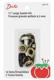 Dritz 1/4 Large Eyelets & Tools, 12 Sets, Brass