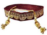Navti Creations WomenS Maroon Kamarband (Bridal Belt) With Curved Design Embroidery (Adjustable) Width 4Cm /Waist Hip Belt/Lehn
