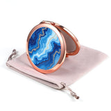 Dynippy Compact Mirror Rose Gold Makeup Mirror Folding Mini Pocket Mirror Portable Hand Mirror Double-Sided 2 x 1x Magnification