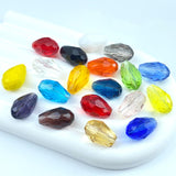 Tingoons 80 PCS 8x12mm Teardrop Crystal Glass Beads Faceted Shape Vertical Hole Loose Glass Beads DIY Handcrafte Bracelet Neckla