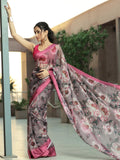 Libas Women'S Poly Chiffon Saree (16166_Mauve)