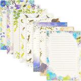 64 Sheets Stationary Letter Paper Set Cute Colored Gold Foil Stamping Fancy Lined Stationery Writing Paper for Writing Letters
