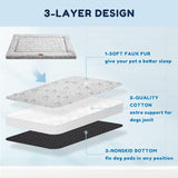 WESTERN HOME Dog Bed for Crate, High Resilience Foam Dog Crate Mat Kennel Pad with Soft Wavy Plush Comfortable Anti-Slip Washabl