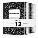 ZUBBLLE Composition Notebooks Wide Ruled, 12Pack