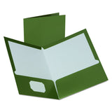 Oxford Metallic TwoPocket Folders, Green, Letter Size, 25 per Box, (99416)