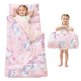 Lasoftan Toddler Nap Mat with Pillow and Blanket, Extra Large Rolled Napping Mats, Toddler Nap Mat for Boys Girls,Kids Sleeping