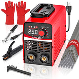 Wrdlosy-MINI Portable Stick Welder 250Amp, 110V Welding Machine with 20PCS Rods & Gloves - Compact Arc Welder Kit for Beginners,
