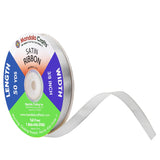 Mandala Crafts Silver Satin Ribbon for Crafts - 50 Yds 3/8 Inch Silver Ribbons for Gift Wrapping - Fabric Ribbons for Flower Bou