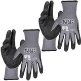 Klein Tools 60590 Work Gloves, Knit Dipped Cut Resistant ANSI A4 Nitrile Coated Gloves, HPPE Fabric, Touchscreen Capable, XLarg
