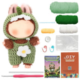 Fancyku Diy Cartoon Dinosaur Jumpsuit Crochet Kit For 4 Inch 6 Inch Collectible Figures Beginner Friendly Crocheting Kit With