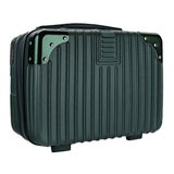 Yoanlayr Dark Green 14inch Hard Shell Cosmetic Organizer Travel Train Hand Luggage Small Portable Carrying Suitcase Makeup Case