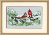 Winter Cardinals Counted Cross Stitch Kit: 15x9