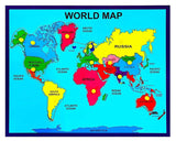 Khilonewale KidS Wooden World Map Puzzle With Knobs | Educational Learning Toys For Boys And Girls | Size 30X38Cm (World Map)