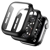 BHARVEST 2 Pack Hard PC Case Compatible with Apple Watch Series 9/8/7 41mm, Case with Tempered Glass Screen Protector Overall Bu