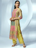 Libas Women'S Linen Kurta Sets (48864_Yellow_M)