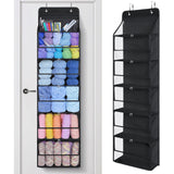 KEEGH Hanging Yarn Storage Organizer with 6 Zipper Closure Compartments, Large Capacity Crochet Storage Organizer, Over The Door