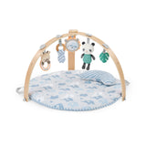 Ingenuity Cozy Spot Reversible Duvet Baby Play Gym & Play Mat with Wooden Toy bar - Elephant March (Neutral Safari), Newborn and