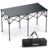 Anbte Heavy-Duty Camping Table Support 264lbs, 48x 23.6Large Roll Up Camping Table for 6-8 People with Carry Bag, Waterp