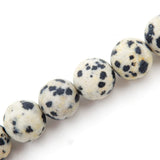Matte Gemstone Beads for Jewelry Making, Sold per Bag 5 Strands Inside (Matte Dalmation, 6mm)