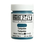 GOLDEN SoFlat Matte Acrylics, Turquoise, 2 fl. oz. Jar, Professional Acrylic Paint, Opaque