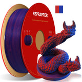 Reprapper Dual Color Filament Fillamentum pla 1.75 Multicolor 1.75mm for 3D Printer, Color Change Filament PLA, 2.2lbs (1kg), Ma