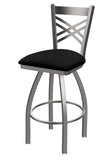 820 Catalina Stainless Steel 25 Swivel Counter Stool with Black Vinyl Seat