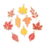 UR URLIFEHALL 50 pcs Random Maple Leaf Enamel Charms Fall Autumn Leaves Pendant Charms for DIY Thanksgiving Bracelet Necklace Ea