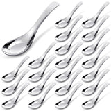Tioncy 24 Pcs Stainless Steel Soup Spoons Mirror Polished Asian Soup Spoons for Bouillon Dessert Cereal Ramen Pho Wonton Dumplin
