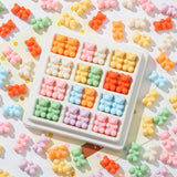 BERMRO 200pcs Bear Beads Colorful Gummy Bears Color Acrylic Beads for Necklace Bracelet Key Chains Jewelry DIY Craft Making(Bear