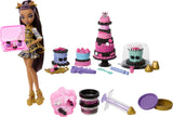 Monster High Scary Sweet Birthday Cake Kit with Clawdeen Wolf Doll, Cake Decorating Playset with 20+ Accessories Like Eerie Icin