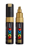 posca uni PC-8K Water-Based Paint Markers, Broad Tip (8mm), Gold, 2 Count