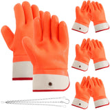 Teenyyou 3 Pairs Propane Cylinder Handling Gloves with Chains Double Dipped PVC Forklift Propane Gloves Men Work Waterproof