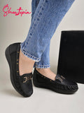 Shoetopia Upper Buckle Detailed Black Loafers For Girls & Gilrs-Eu36,Bronze,3,B0D5HG4ZH1