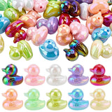 PH PandaHall 40pcs UV Duck Focal Beads 10 Colors Iridescent Opaque Animal Shape Beads Duck Acrylic Bead for Beadable Pens DIY Cr