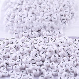 1000Pcs Flat Round Letter Beads 7x4mm with Letter L White Acrylic Beads for DIY Phone Case Glasses Decoration Bracelets Necklace