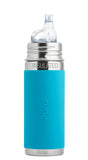 Pura Kiki 9oz/260ml Stainless Steel Insulated Sippy Bottle w/Sleeve, Plastic-Free, MadeSafe Certified, Medical-Grade Silicone Si
