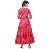 Ishin Women'S Viscose Rayon Anarkali Embellished Kurta Kpm-10040_L_Pink