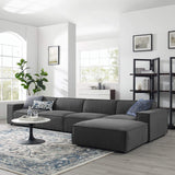 Modway Restore 5-Piece Upholstered Sectional Sofa in Charcoal