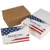 200 Set Blank Patriotic Thank You Cards with Envelopes Military Appreciation Note Greeting Cards Bulk American Flag Thank You Po