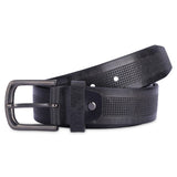 The Clownfish MenS Genuine Leather Belt With Textured/Embossed DesignBlack (Size32 Inches)