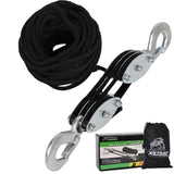 XSTRAP STANDARD HeavyDuty 2,000 LB Breaking Strength 50 FT Rope Hoist, Metal Wheels Bearing Structure, 1000 LB Work Load Block